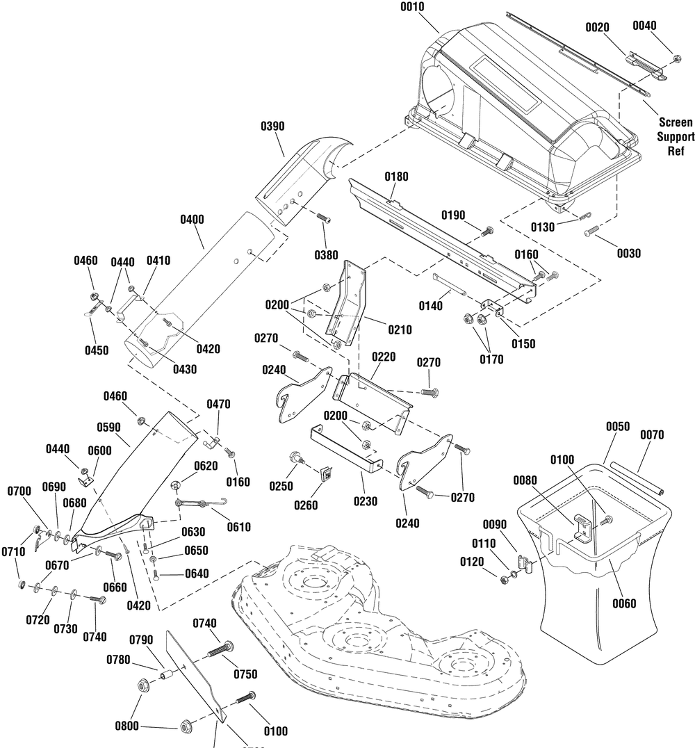 Triple Catcher Assembly Diagram and Parts List for 1695776  Briggs and Stratton Lawn Tractor Accessories